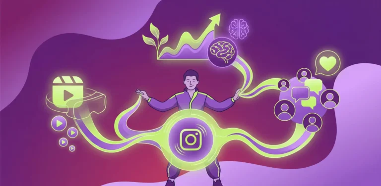 wektorowa grafika przedstawiająca architekta contentu na instagram